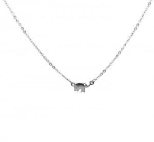 silver elephant necklace, made in USA