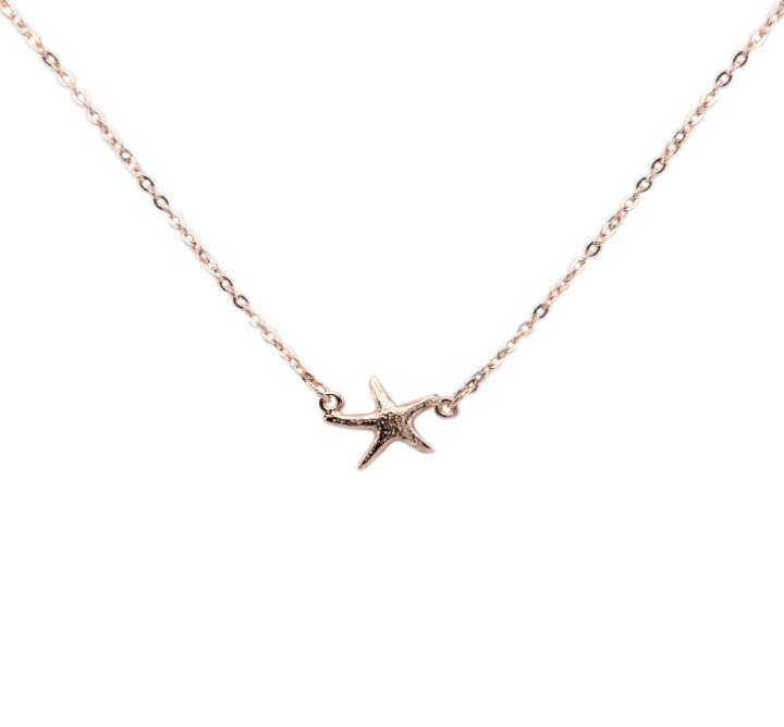 rose gold starfish necklace, made in USA