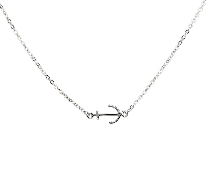 Silver Anchor Necklace, made in USA