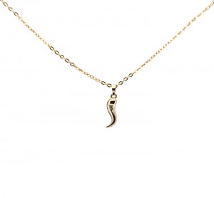 gold plated over brass horn necklace
