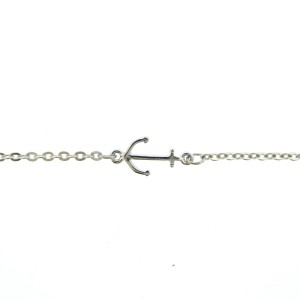 rhodium silver anchor anklet