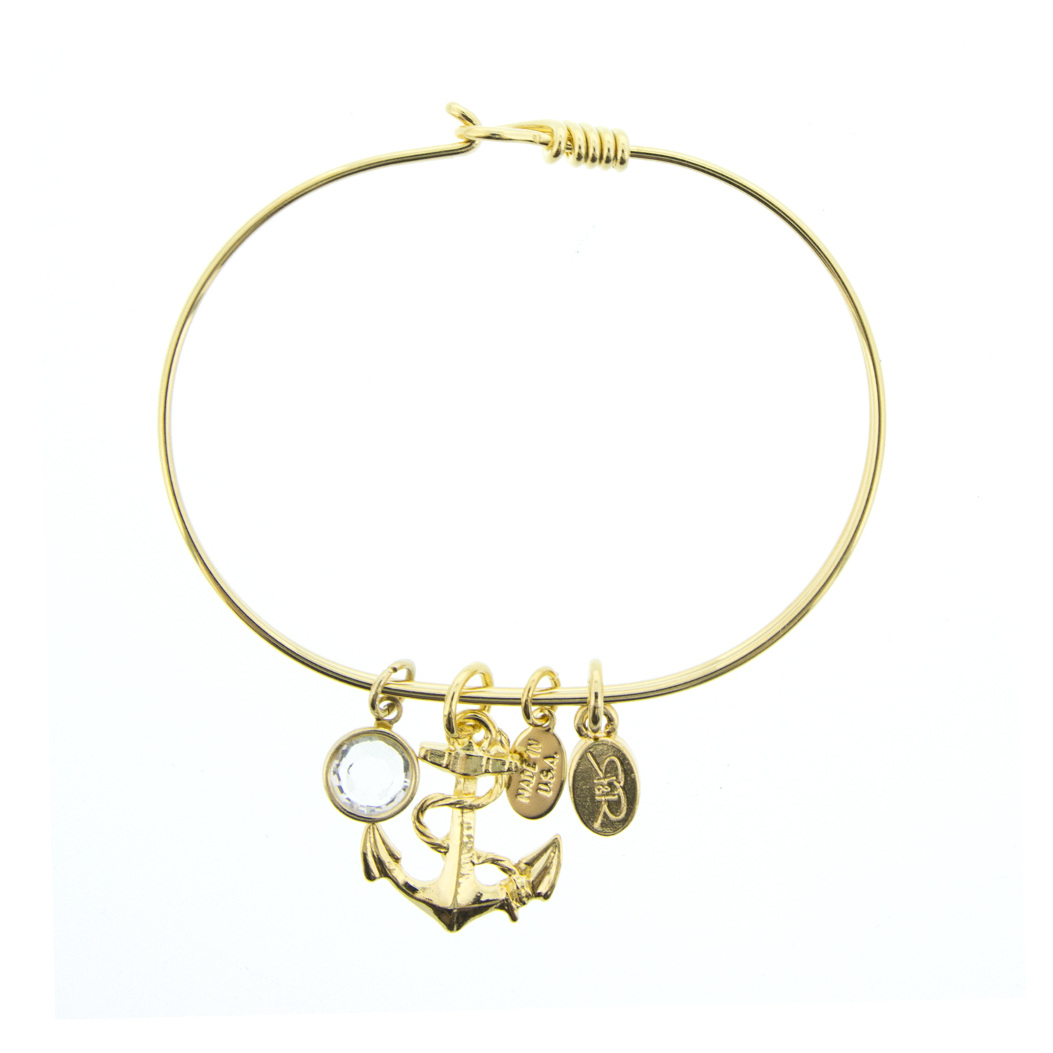 gold anchor charm bracelet